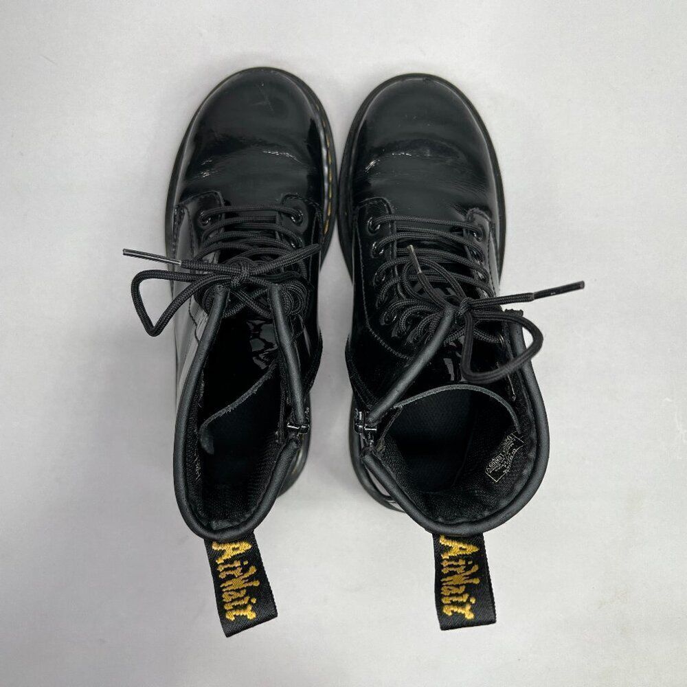 Dr. Martens Youth 1460 Black Patent Leather Lace Up Boots - Picture 9 of 11